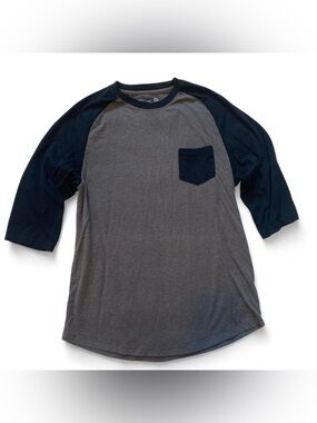 Retrofit Women's Raglan Tee - Charcoal Body with Black Sleeves and Pocket